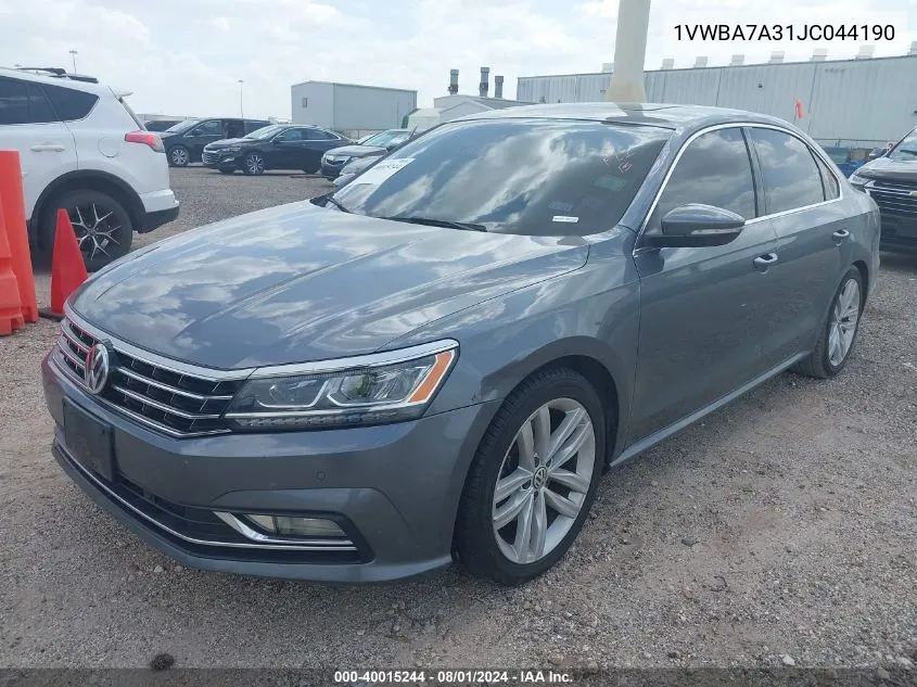 2018 Volkswagen Passat 2.0T Se VIN: 1VWBA7A31JC044190 Lot: 40015244