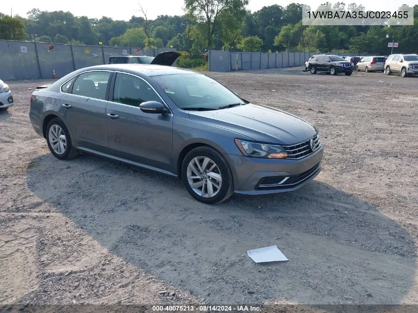 2018 Volkswagen Passat 2.0T Se VIN: 1VWBA7A35JC023455 Lot: 40075213