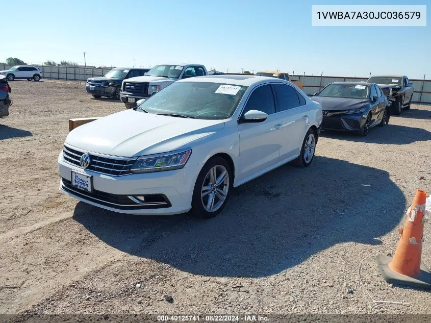 2018 Volkswagen Passat 2.0T Se VIN: 1VWBA7A30JC036579 Lot: 40125741