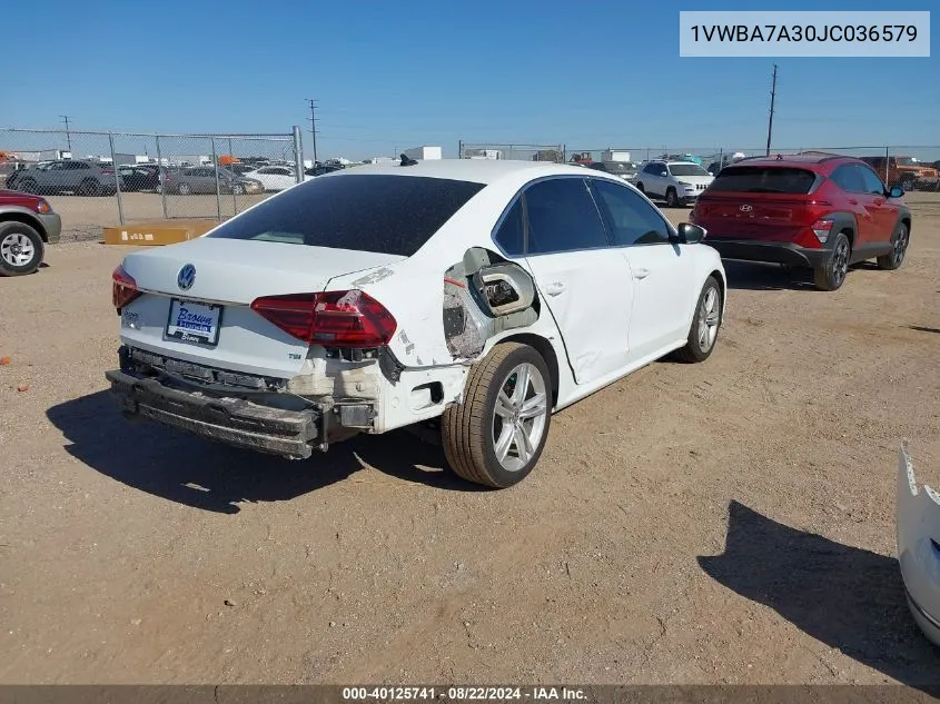 2018 Volkswagen Passat 2.0T Se VIN: 1VWBA7A30JC036579 Lot: 40125741