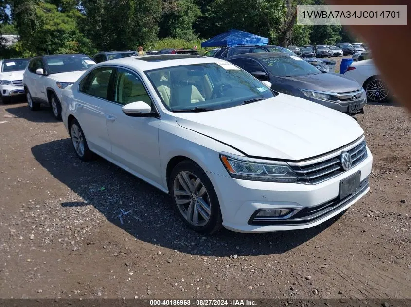 2018 Volkswagen Passat 2.0T Se VIN: 1VWBA7A34JC014701 Lot: 40186968