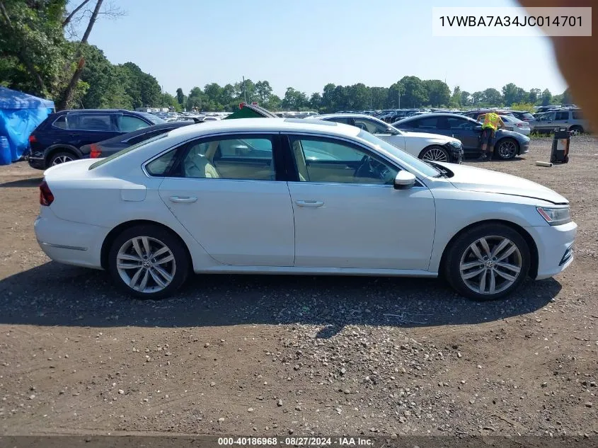 2018 Volkswagen Passat 2.0T Se VIN: 1VWBA7A34JC014701 Lot: 40186968