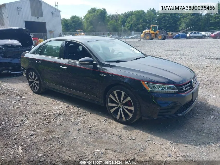 2018 Volkswagen Passat 3.6L V6 Gt VIN: 1VWJM7A38JC035456 Lot: 40194007