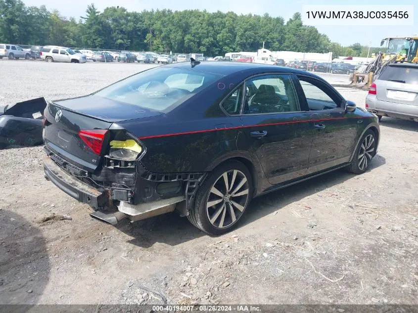 1VWJM7A38JC035456 2018 Volkswagen Passat 3.6L V6 Gt