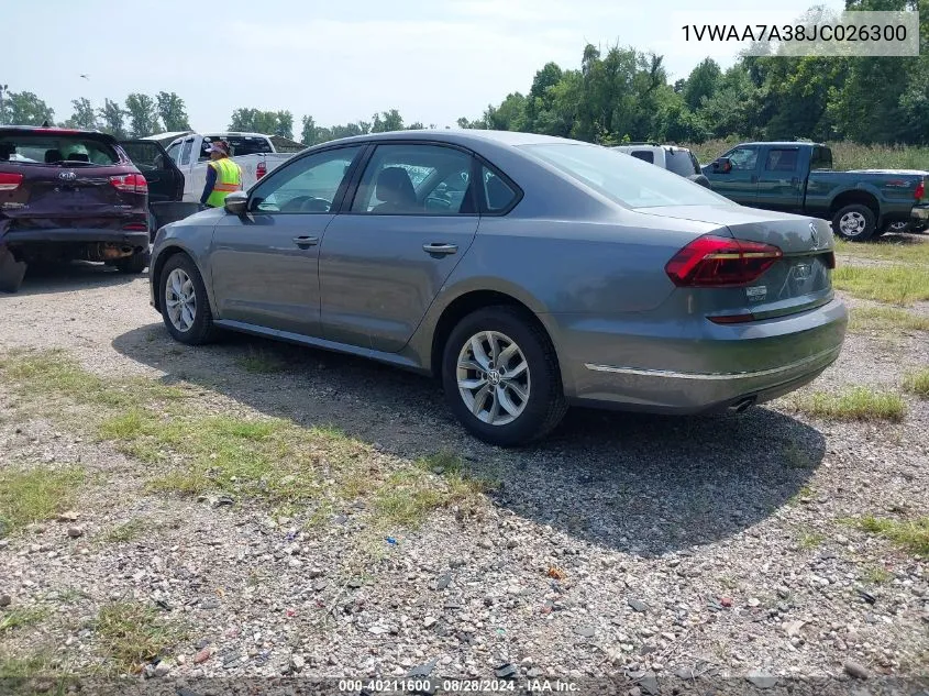 1VWAA7A38JC026300 2018 Volkswagen Passat 2.0T R-Line/2.0T S