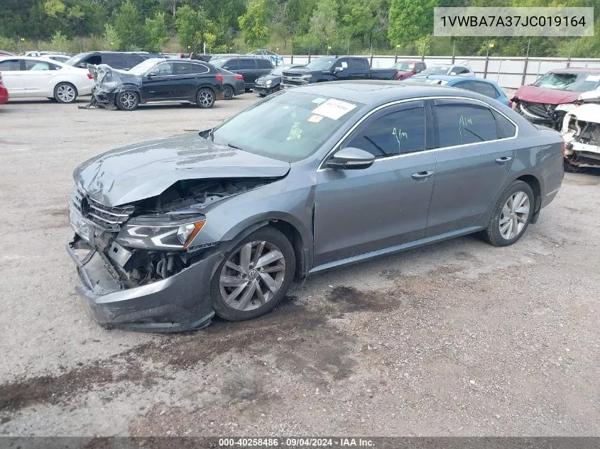 2018 Volkswagen Passat Se VIN: 1VWBA7A37JC019164 Lot: 40258486