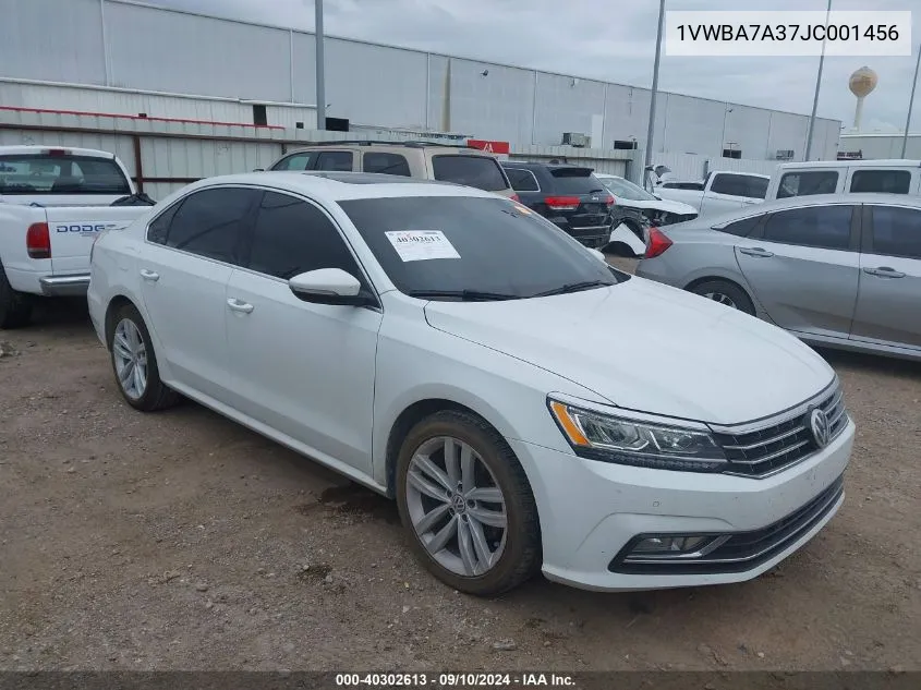 2018 Volkswagen Passat 2.0T Se VIN: 1VWBA7A37JC001456 Lot: 40302613