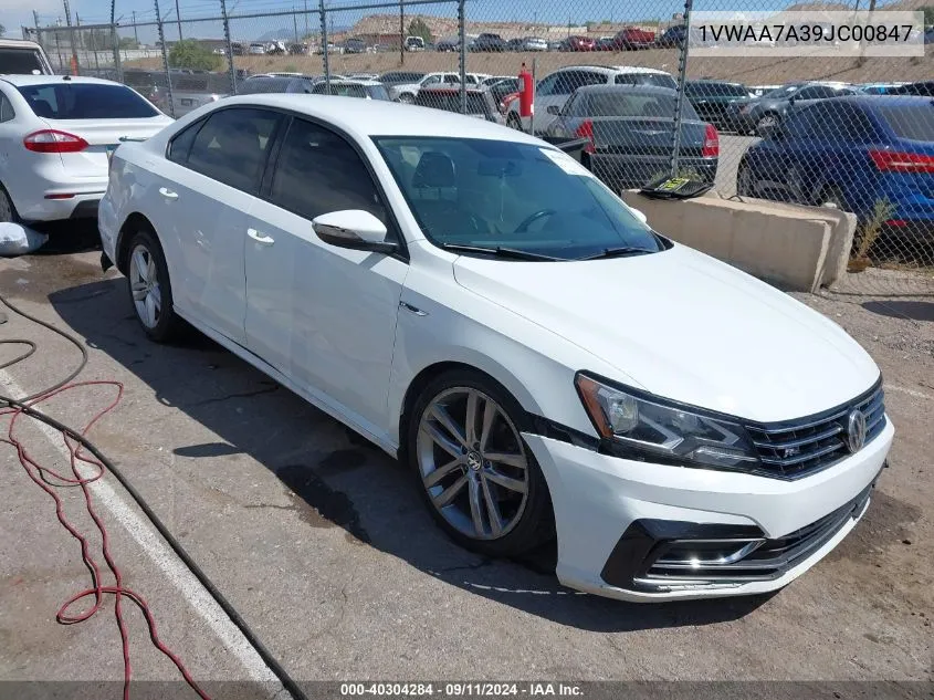 2018 Volkswagen Passat S/R-Line VIN: 1VWAA7A39JC00847 Lot: 40304284