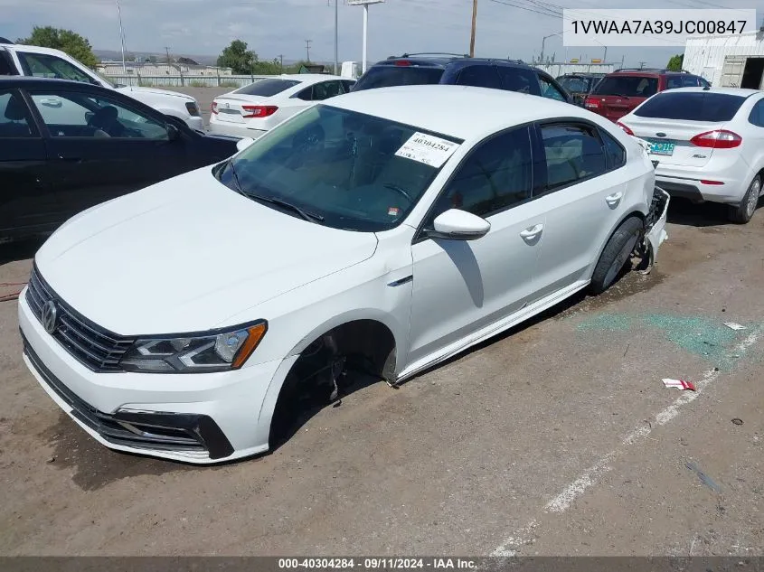 1VWAA7A39JC00847 2018 Volkswagen Passat S/R-Line