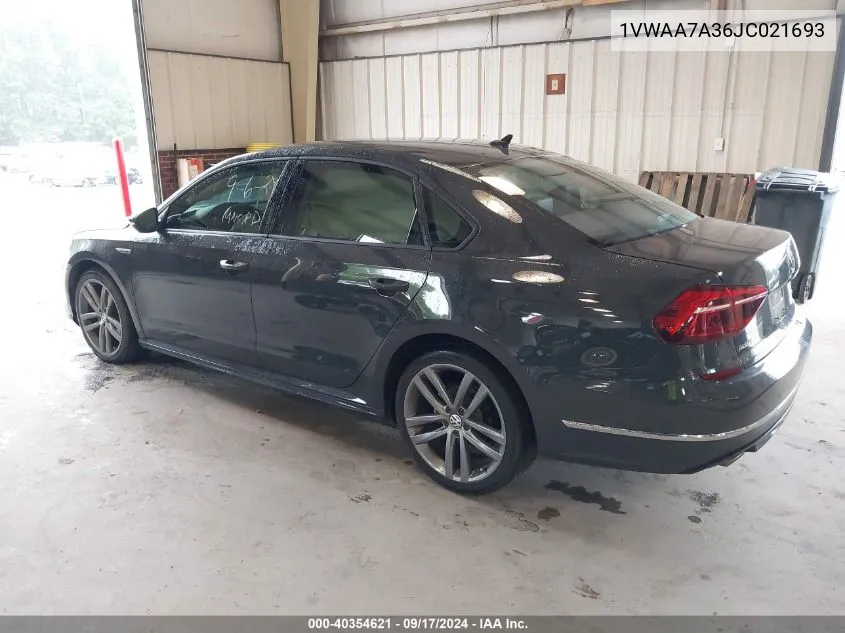 2018 Volkswagen Passat 2.0T R-Line/2.0T S VIN: 1VWAA7A36JC021693 Lot: 40354621