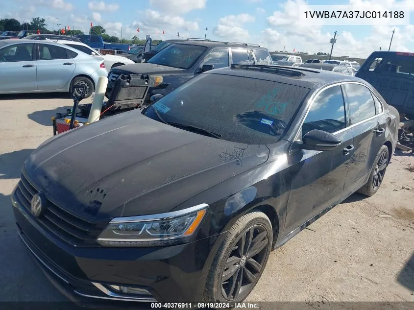 2018 Volkswagen Passat 2.0T Se VIN: 1VWBA7A37JC014188 Lot: 40376911