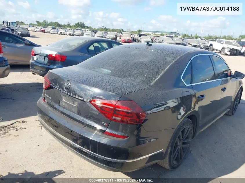 2018 Volkswagen Passat 2.0T Se VIN: 1VWBA7A37JC014188 Lot: 40376911