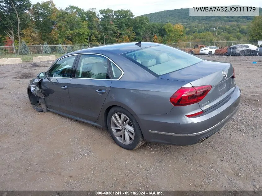 2018 Volkswagen Passat 2.0T Se VIN: 1VWBA7A32JC011179 Lot: 40381241