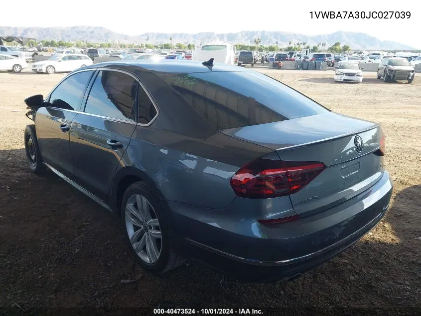 2018 Volkswagen Passat 2.0T Se VIN: 1VWBA7A30JC027039 Lot: 40473524