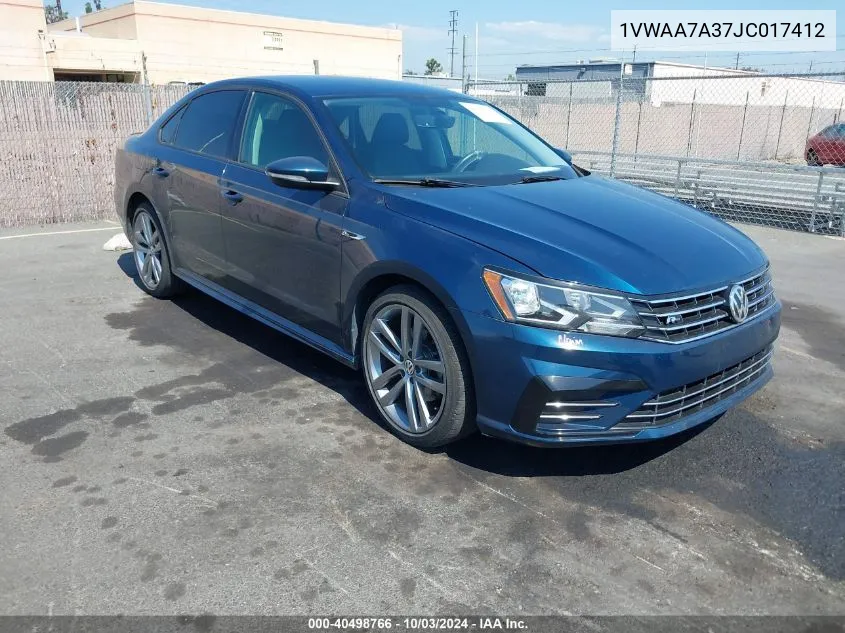 2018 Volkswagen Passat 2.0T R-Line/2.0T S VIN: 1VWAA7A37JC017412 Lot: 40498766