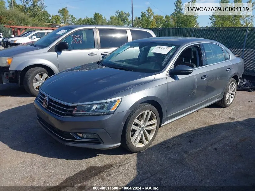 2018 Volkswagen Passat 2.0T Sel Premium VIN: 1VWCA7A39JC004119 Lot: 40511500