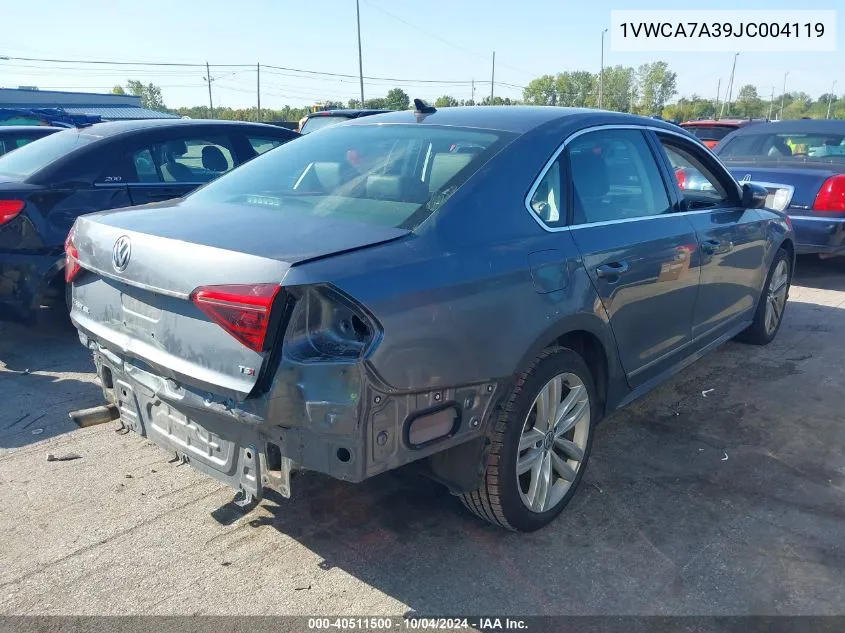 1VWCA7A39JC004119 2018 Volkswagen Passat 2.0T Sel Premium