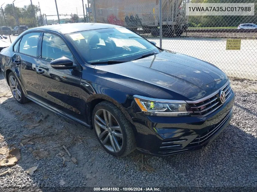 2018 Volkswagen Passat 2.0T R-Line/2.0T S VIN: 1VWAA7A35JC017988 Lot: 40541592