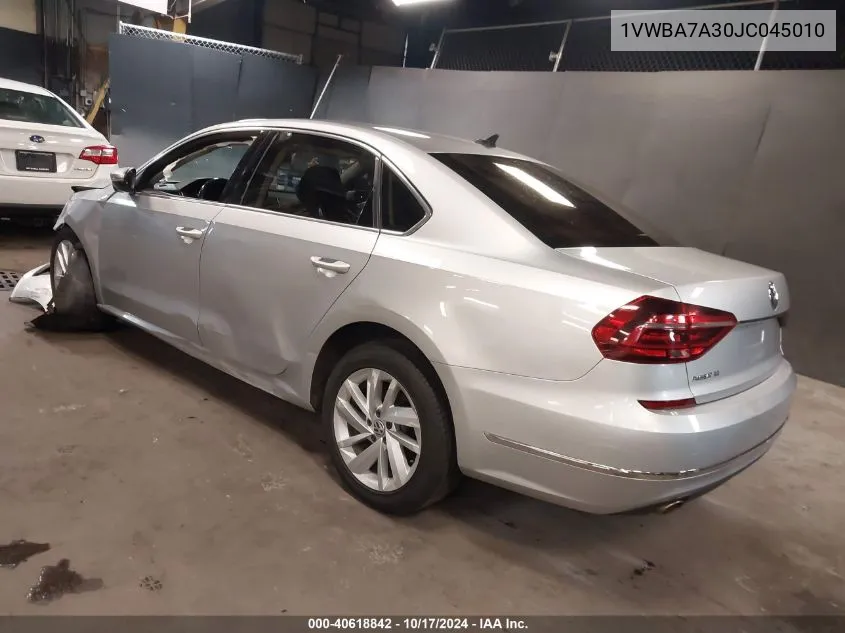 2018 Volkswagen Passat 2.0T Se VIN: 1VWBA7A30JC045010 Lot: 40618842