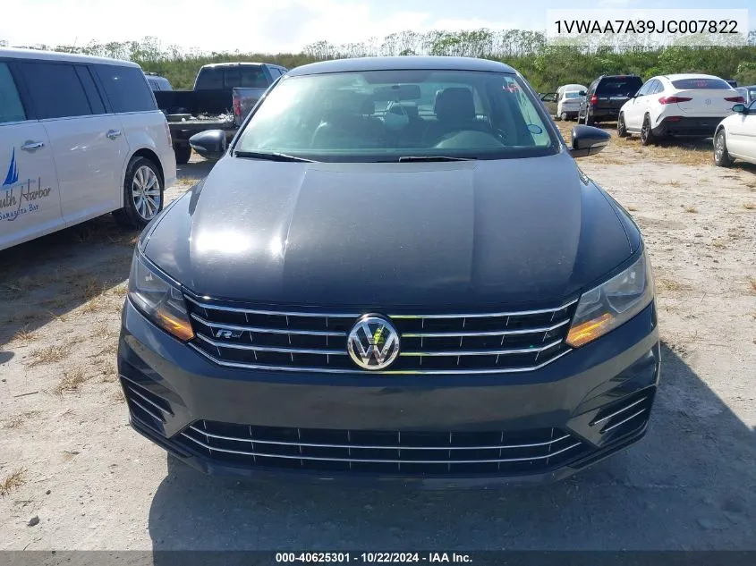 2018 Volkswagen Passat 2.0T R-Line/2.0T S VIN: 1VWAA7A39JC007822 Lot: 40625301