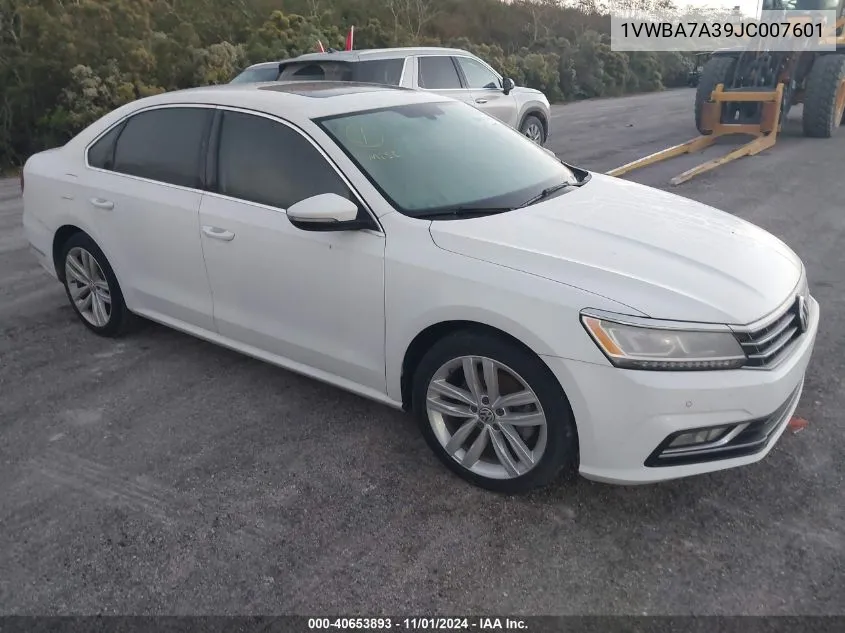 2018 Volkswagen Passat 2.0T Se VIN: 1VWBA7A39JC007601 Lot: 40653893