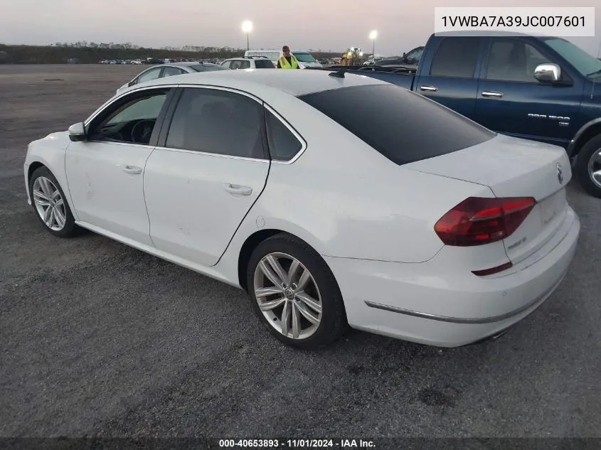 2018 Volkswagen Passat 2.0T Se VIN: 1VWBA7A39JC007601 Lot: 40653893