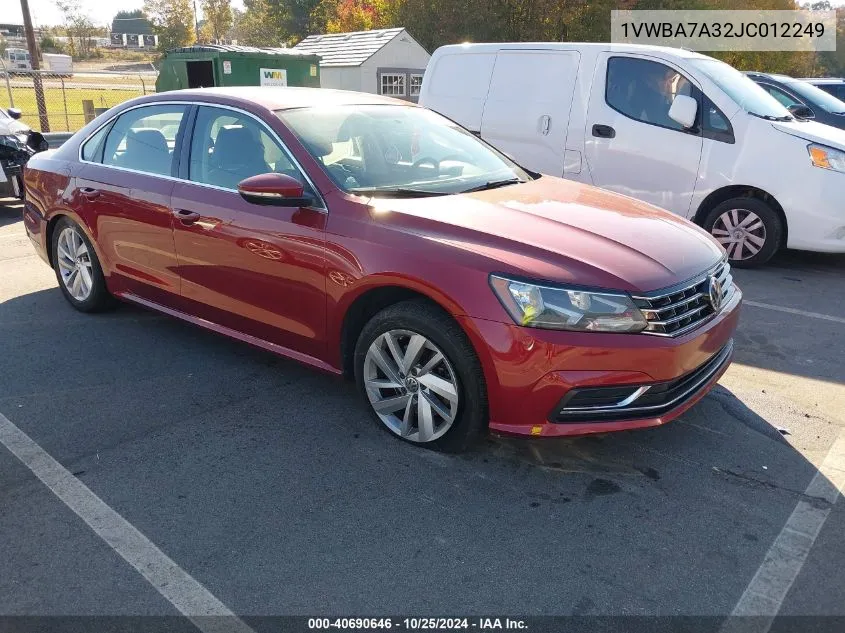 2018 Volkswagen Passat 2.0T Se VIN: 1VWBA7A32JC012249 Lot: 40690646