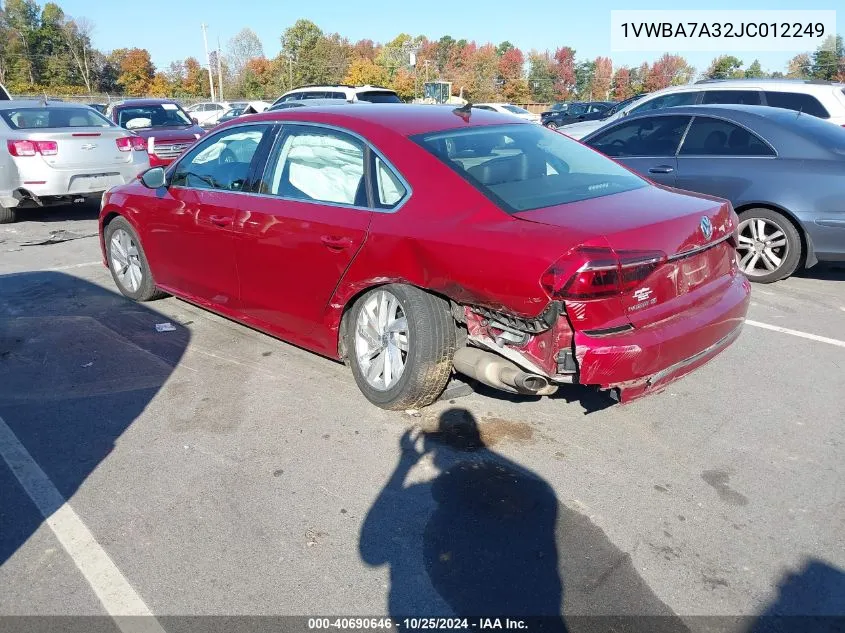 2018 Volkswagen Passat 2.0T Se VIN: 1VWBA7A32JC012249 Lot: 40690646