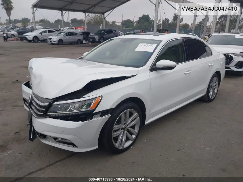 2018 Volkswagen Passat 2.0T Se VIN: 1VWBA7A34JC047410 Lot: 40713993