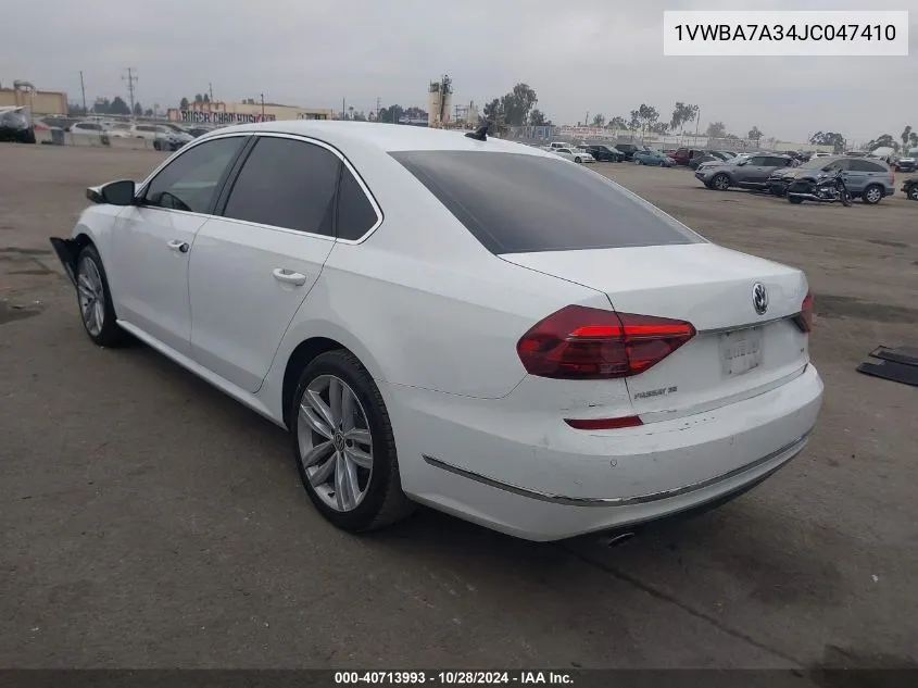 2018 Volkswagen Passat 2.0T Se VIN: 1VWBA7A34JC047410 Lot: 40713993