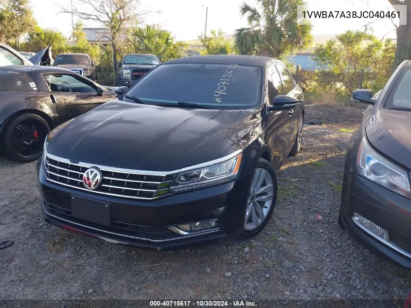 2018 Volkswagen Passat 2.0T Se VIN: 1VWBA7A38JC040461 Lot: 40715617