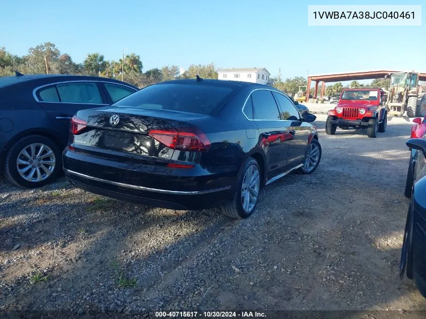 1VWBA7A38JC040461 2018 Volkswagen Passat 2.0T Se