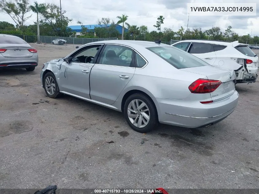 2018 Volkswagen Passat 2.0T Se VIN: 1VWBA7A33JC014995 Lot: 40715793