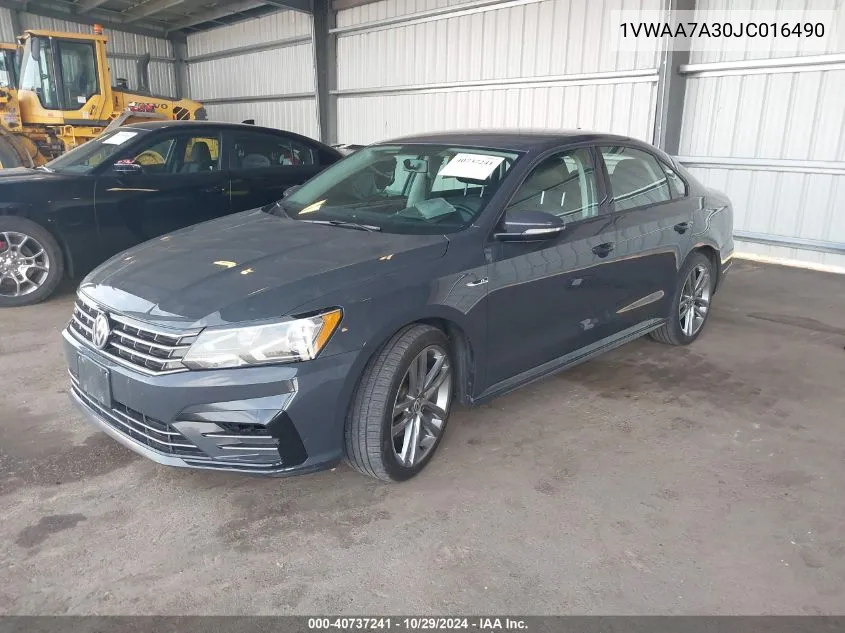 1VWAA7A30JC016490 2018 Volkswagen Passat 2.0T R-Line/2.0T S