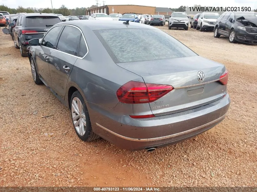 2018 Volkswagen Passat 2.0T Se VIN: 1VWBA7A31JC021590 Lot: 40793123