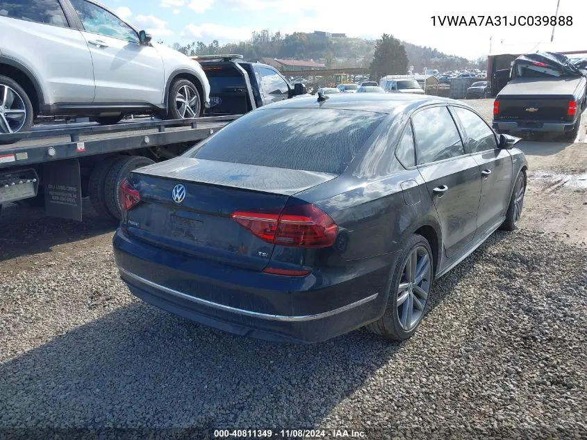 2018 Volkswagen Passat 2.0T R-Line/2.0T S VIN: 1VWAA7A31JC039888 Lot: 40811349