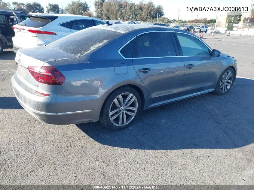 1VWBA7A3XJC008613 2018 Volkswagen Passat 2.0T Se