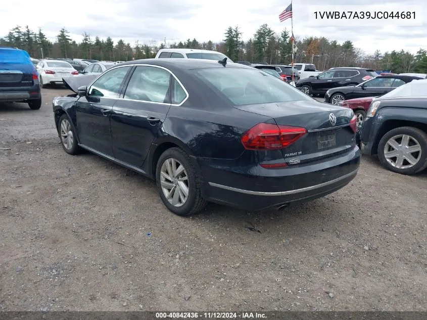 2018 Volkswagen Passat 2.0T Se VIN: 1VWBA7A39JC044681 Lot: 40842436