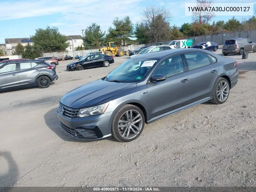 2018 Volkswagen Passat 2.0T R-Line/2.0T S VIN: 1VWAA7A30JC000127 Lot: 40905973