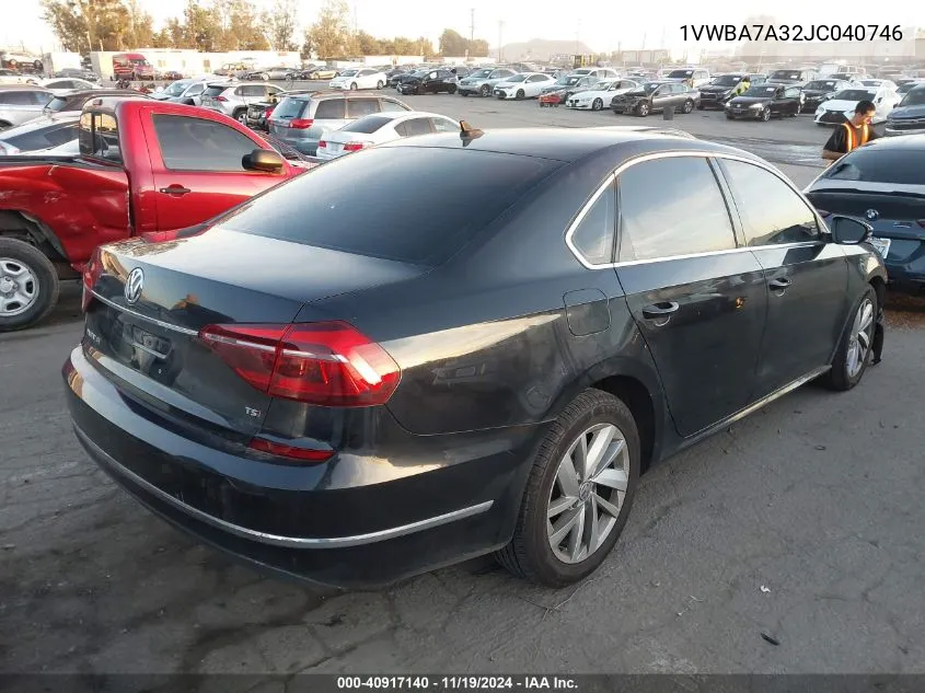 2018 Volkswagen Passat 2.0T Se VIN: 1VWBA7A32JC040746 Lot: 40917140