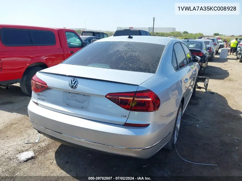 2019 Volkswagen Passat 2.0T Wolfsburg Edition VIN: 1VWLA7A35KC008928 Lot: 39782507