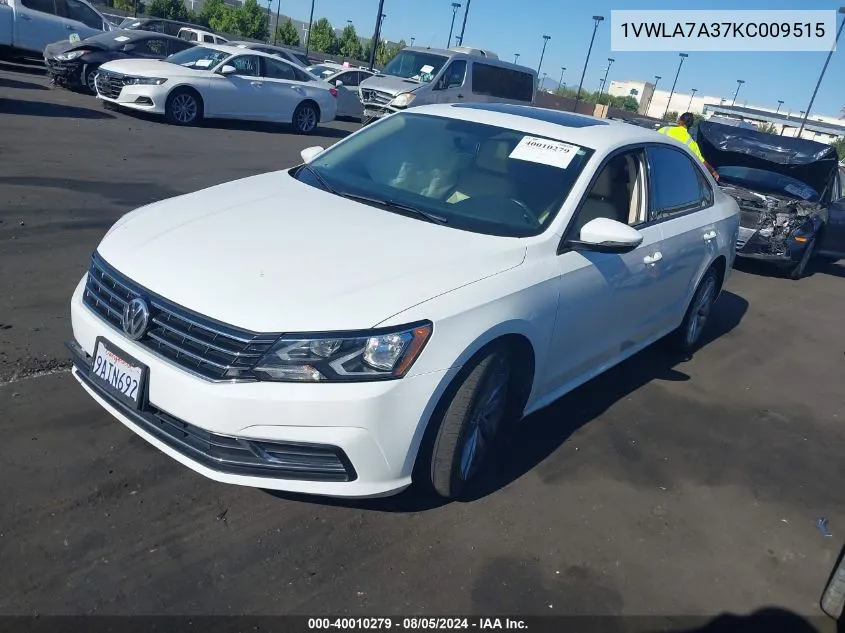 1VWLA7A37KC009515 2019 Volkswagen Passat 2.0T Wolfsburg Edition