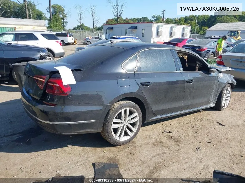 1VWLA7A30KC005726 2019 Volkswagen Passat Wolfsburg