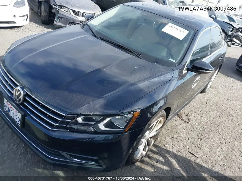 2019 Volkswagen Passat 2.0T Wolfsburg Edition VIN: 1VWLA7A34KC009486 Lot: 40731767