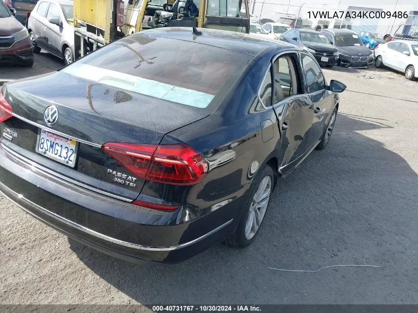 2019 Volkswagen Passat 2.0T Wolfsburg Edition VIN: 1VWLA7A34KC009486 Lot: 40731767