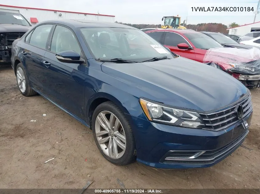 2019 Volkswagen Passat 2.0T Wolfsburg Edition VIN: 1VWLA7A34KC010184 Lot: 40905755