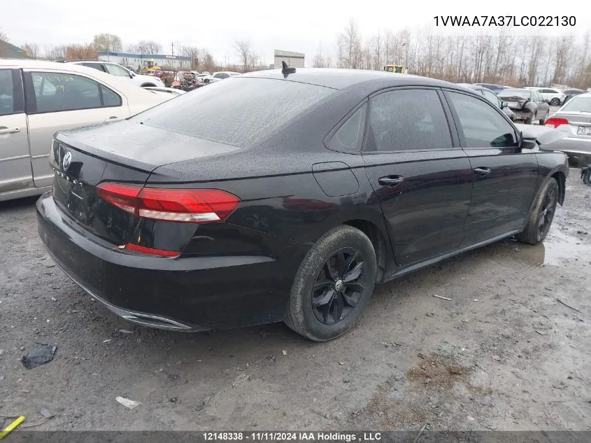 2020 Volkswagen Passat VIN: 1VWAA7A37LC022130 Lot: 12148338