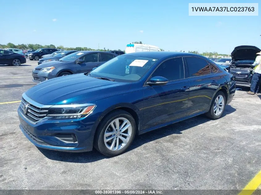 1VWAA7A37LC023763 2020 Volkswagen Passat 2.0T S