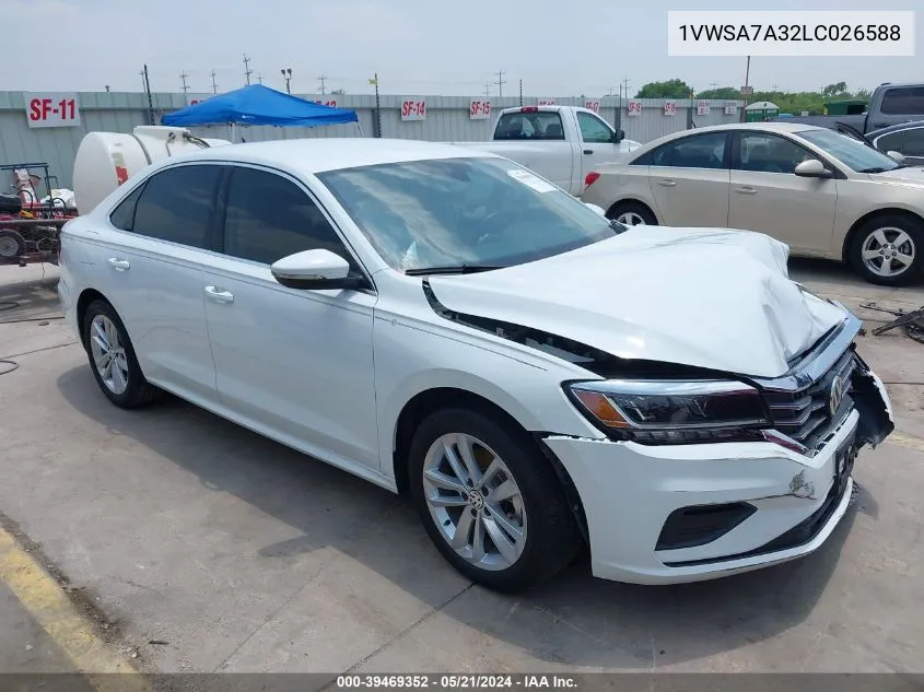 2020 Volkswagen Passat 2.0T Se VIN: 1VWSA7A32LC026588 Lot: 39469352