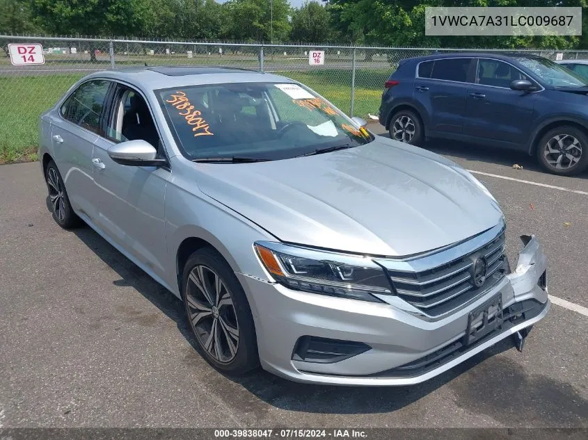 2020 Volkswagen Passat Sel VIN: 1VWCA7A31LC009687 Lot: 39838047